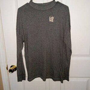 Victoria's Secret Pink gray logo long sleeve soft tee